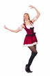 Oktoberfest concept with woman on white