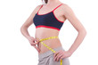 Young girl with centimeter in dieting concept