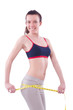 Young girl with centimeter in dieting concept