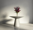 Elegant luxury entrance round table with flowers in a vase