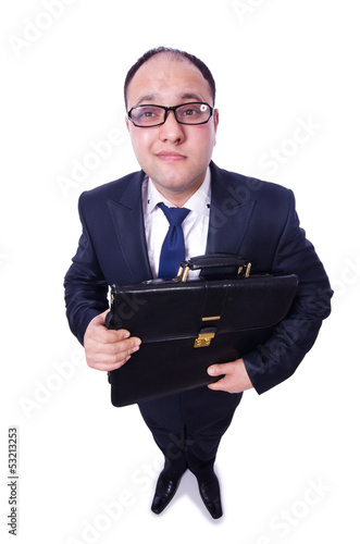 Photo: Funny businessman isolated on white Funny businessman isolated on white