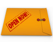 Open Now Yellow Envelope Urgent Critical Information