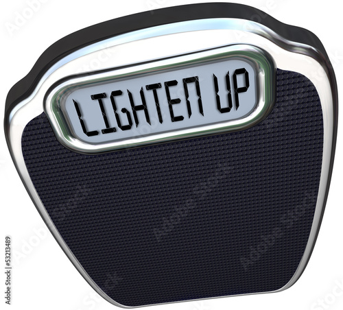 Illustration: Ligthen Up Words Scale Cheer Your Mood Lose Weight Ligthen Up Words Scale Cheer Your Mood Lose Weight