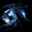 Illustration: Space nebula with bright star. Space nebula with bright star.