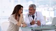 Doctor showing a bottle of pills