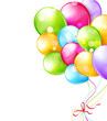 vector holiday background with multi-colored balloons isolated