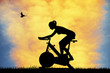 Spinning silhouette at sunset
