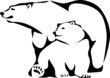 polar bear with young