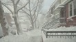 Snow Storm In Residentail Street