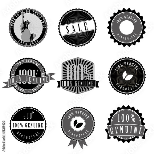 Vector: 9 Retro Badges and Stickers 9 Retro Badges and Stickers