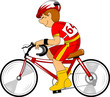 cyclist in red