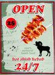 Fresh hot delicious shish kebab poster from Chef.