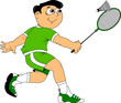 young badminton player