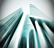 Photo: modern glass silhouettes of skyscrapers at night modern glass silhouettes of skyscrapers at night