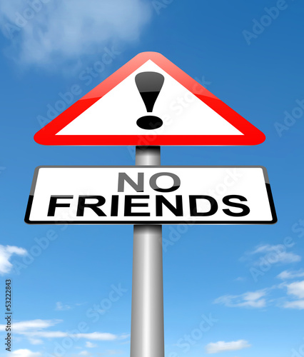 Illustration: No friends concept. No friends concept.