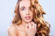 pretty woman with shine hair