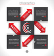 Infographic design template with paper tags.