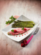 Photo: sole fish with raspberry cream and asparagus sole fish with raspberry cream and asparagus