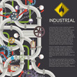 Industrial background with text fields