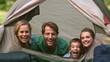 Video: Happy family having fun together in a tent Happy family having fun together in a tent