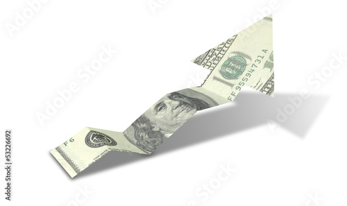Photo: Dollar Bank Note Upward Trend Arrow Dollar Bank Note Upward Trend Arrow