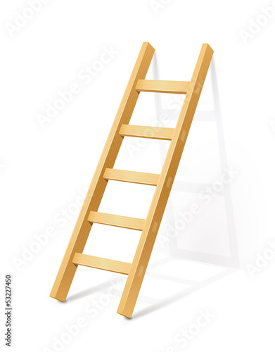 Vector: wooden step ladder vector illustration isolated on white wooden step ladder vector illustration isolated on white