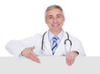 Photo: Portrait Of Male Doctor Holding Placard Portrait Of Male Doctor Holding Placard