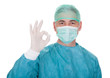Photo: Mature Male Surgeon Gesturing Ok Sign Mature Male Surgeon Gesturing Ok Sign