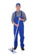 Photo: Mature Man Cleaning Floor With Mop Mature Man Cleaning Floor With Mop
