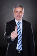 Photo: Businessman touching the screen Businessman touching the screen