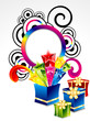 abstract colorful explode magic box