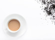 Hot tea and loose tea leaves