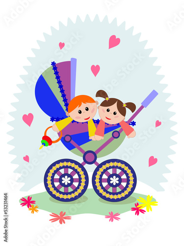 Illustration: Twins in the carriage Twins in the carriage