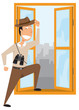 Man adventuring out of his office