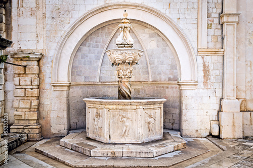 Photo: Renaissance fountain inside old town Dubrovnik Renaissance fountain inside old town Dubrovnik
