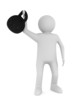 Illustration: man with kettlebell. Isolated 3D image man with kettlebell. Isolated 3D image