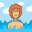 Happy guy enjoying the sea