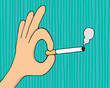 Hand holding a cigarrete