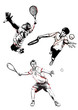 Vector: tennis trio tennis trio