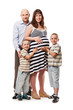 Photo: Two little sons with father and pregnant mother Two little sons with father and pregnant mother