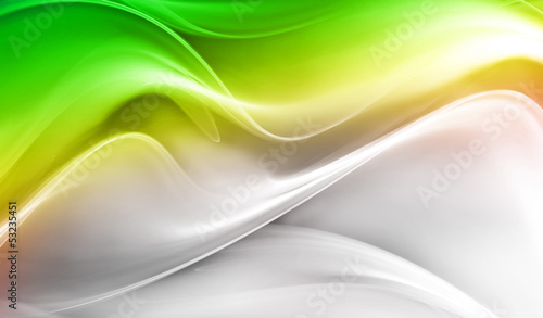 Illustration: Abstract elegant green and white waves Abstract elegant green and white waves