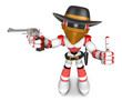 3D Red Robot villain the right hand best gesture and left hand i