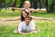 happy family having fun outdoors
