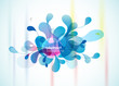 Abstract blue background reminding flower.