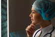 Woman doctor examining x-ray