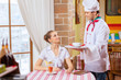 Young woman at restaurant