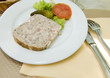 French food pate terrine of rabbit   photographed in Paris Franc