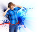 Happy smiling young man dancing