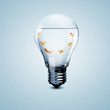 Foto: Gold fish inside an electric bulb Gold fish inside an electric bulb