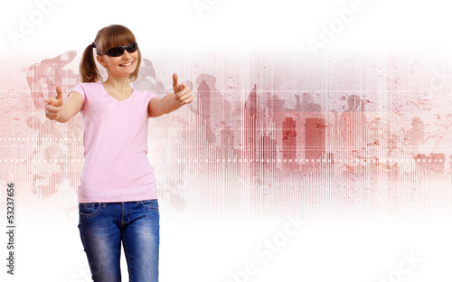 Photo: Happy smiling girl dancing Happy smiling girl dancing